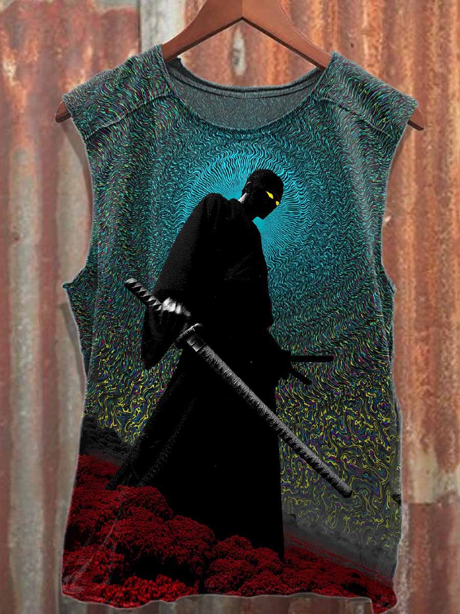 Gorgeous Graffiti Pattern Casual Cotton Tank Top