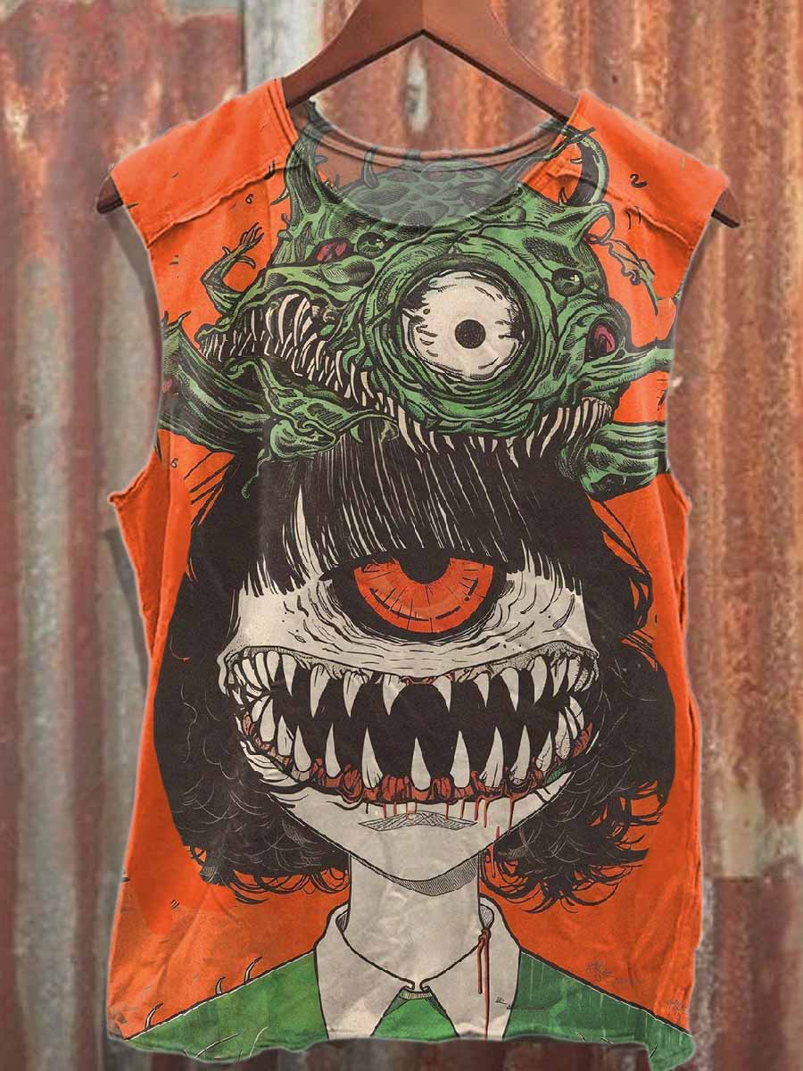 Absurd World Printed Casual Cotton Tank Top