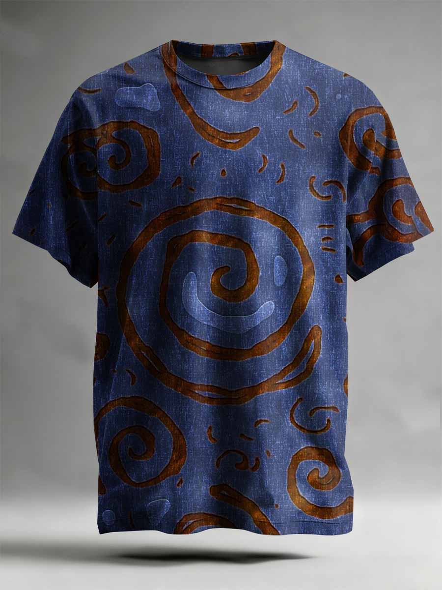 Retro Illustration Print Casual T-Shirt