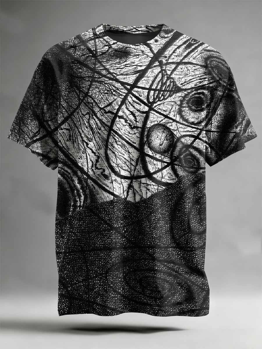 Abstract Pattern Printed Casual T-Shirt