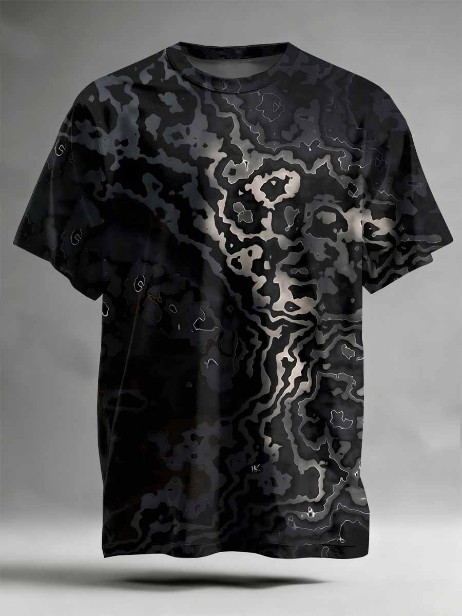 Abstract Pattern Printed Casual T-Shirt