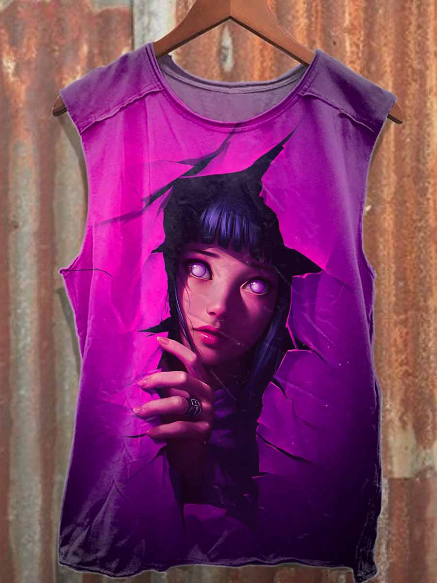 Retro Graffiti Art Style Print Cotton Tank Top