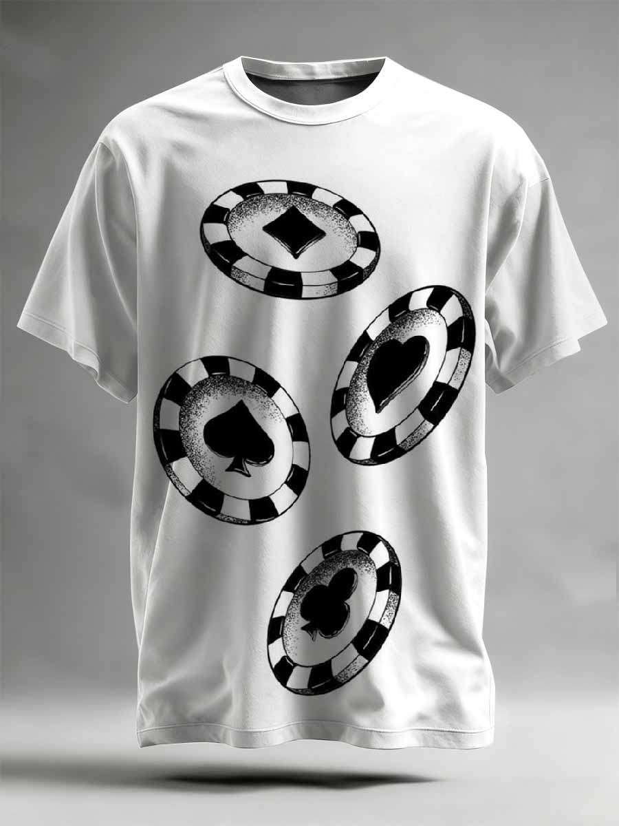 Men's Illustration Printed Casual T-shirt