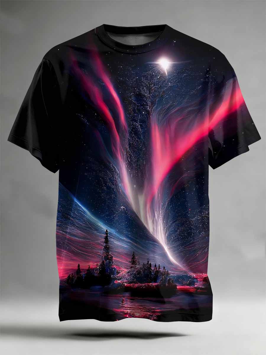 Fantasy World Pattern Printed Casual T-Shirt