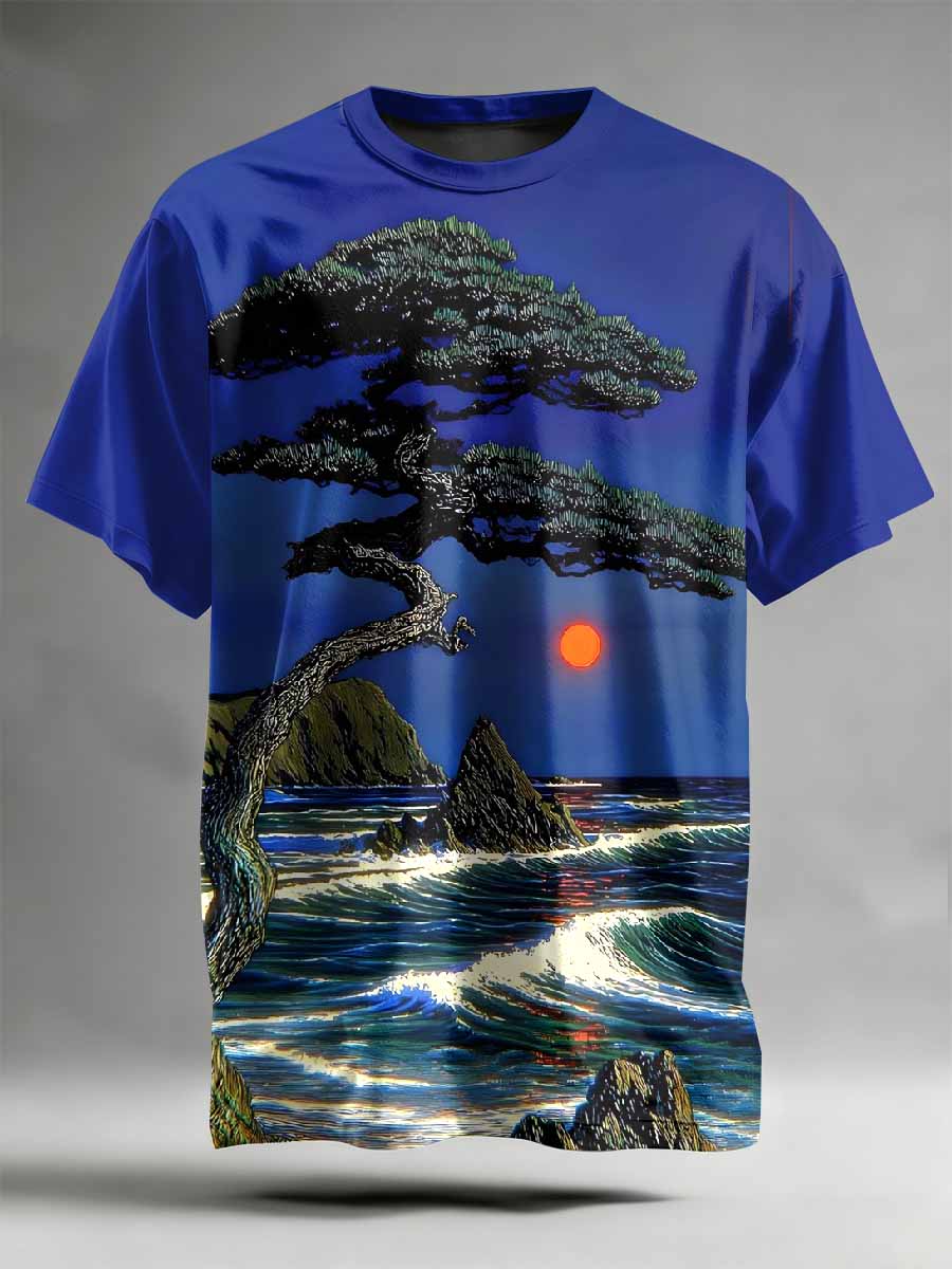 Fantasy World Pattern Printed Casual T-Shirt