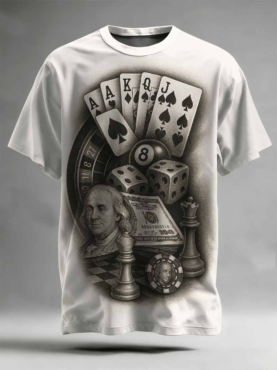 Men's Illustration Printed Casual T-shirt