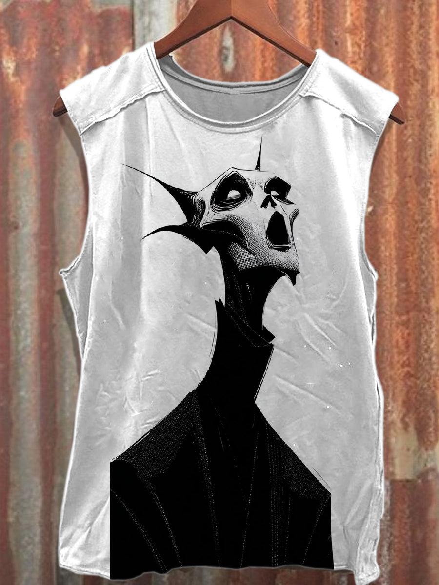 Retro Graffiti Art Print Loose Tank Top