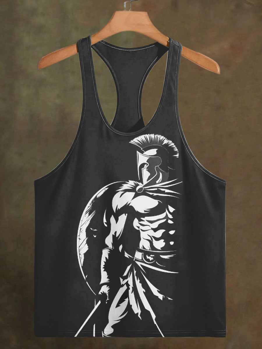Men's Warrior Fitness Printed Casual Cotton Tank Top