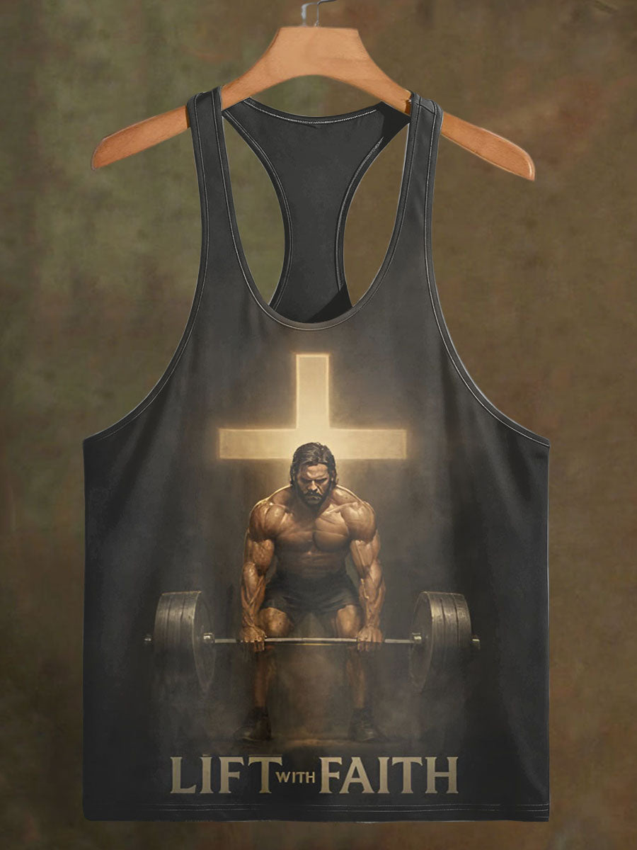 Men's Crossfit Printed Casual Cotton Tank Top