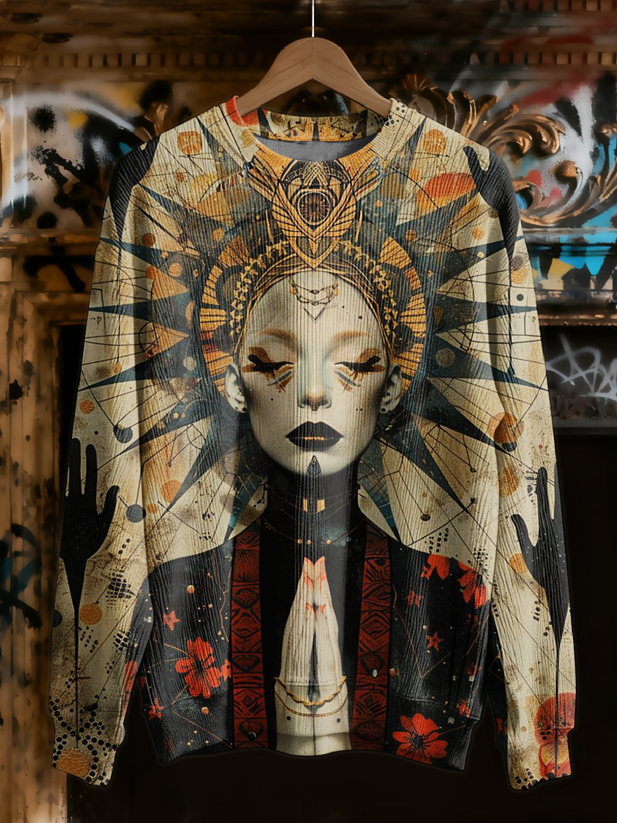 Fantasy Graffiti Printed Casual Long Sleeved Sweatshirt