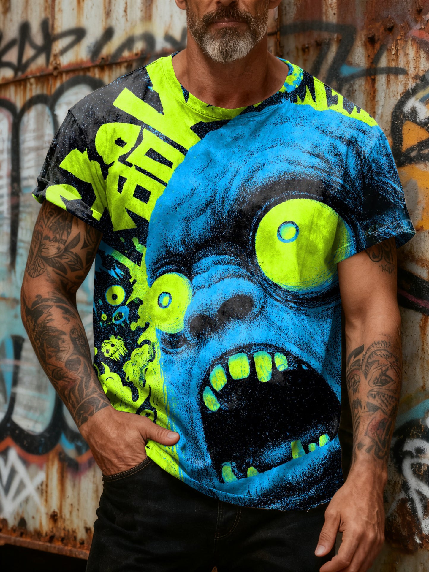 Fantasy Graffiti Printed Casual Loose T-shirt