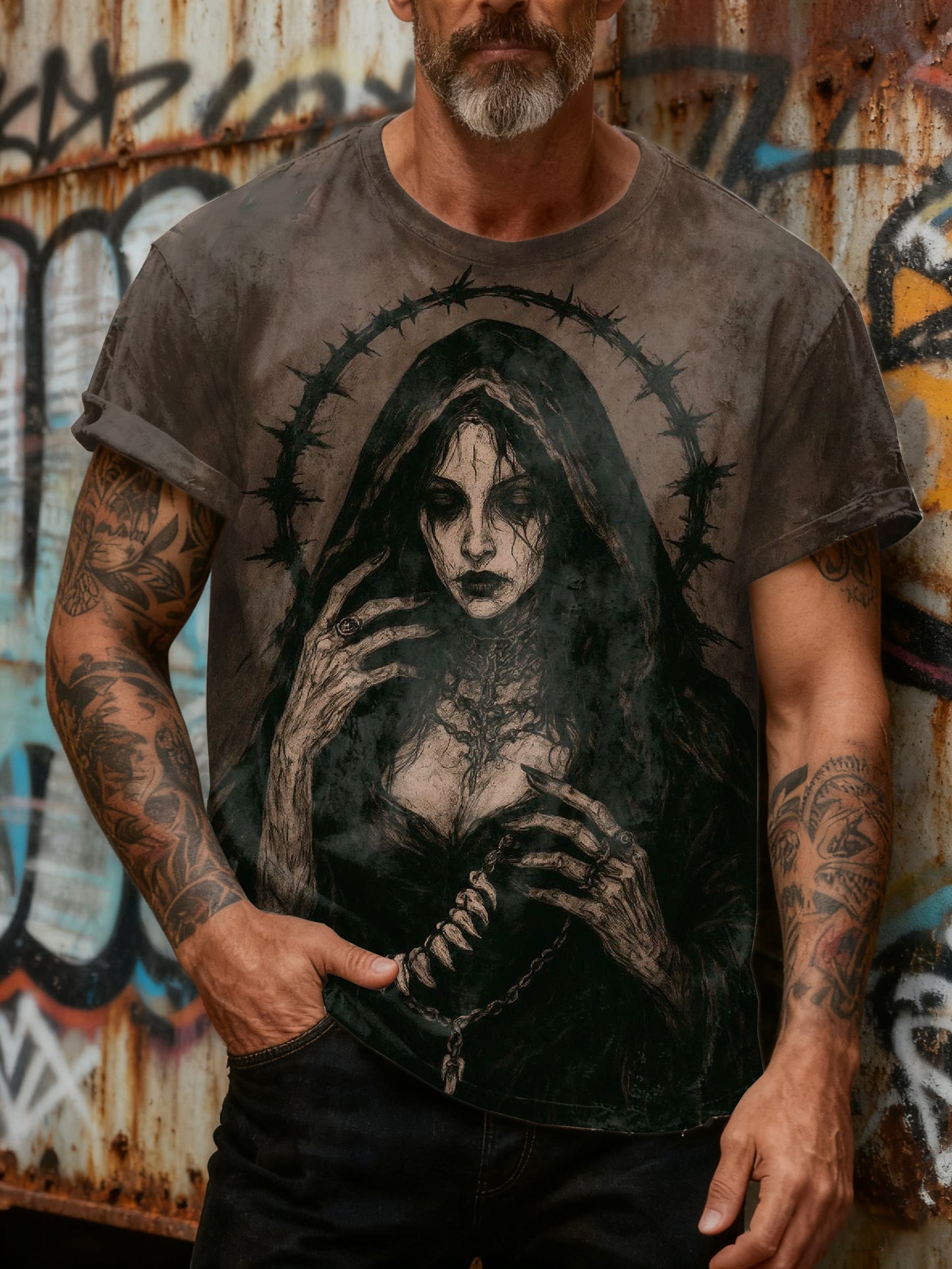 Fantasy Graffiti Printed Casual Loose T-shirt