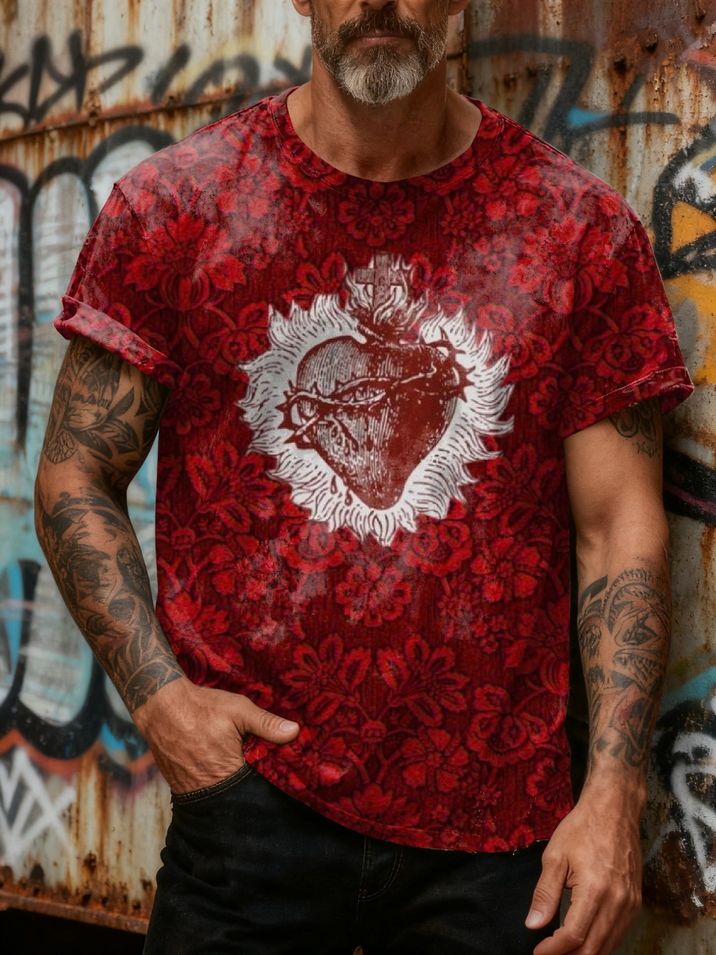 Fantasy Graffiti Printed Casual Loose T-shirt