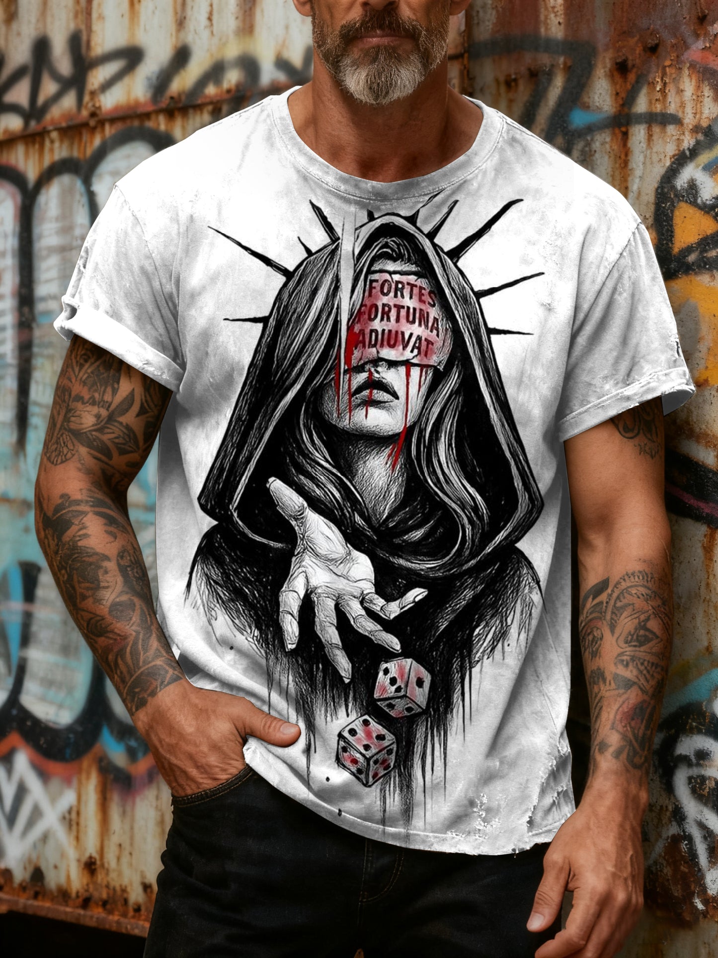 Fantasy Graffiti Printed Casual Loose T-shirt