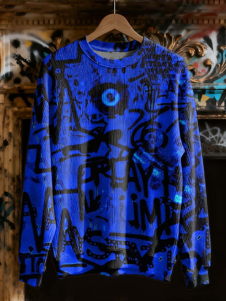 Gorgeous Graffiti Style Printed Casual Sweatshirt