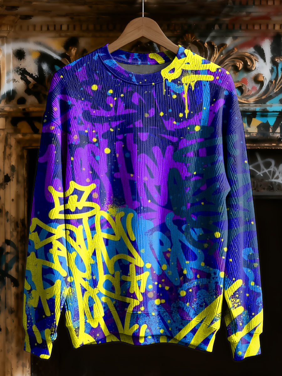 Gorgeous Graffiti Style Printed Casual Sweatshirt