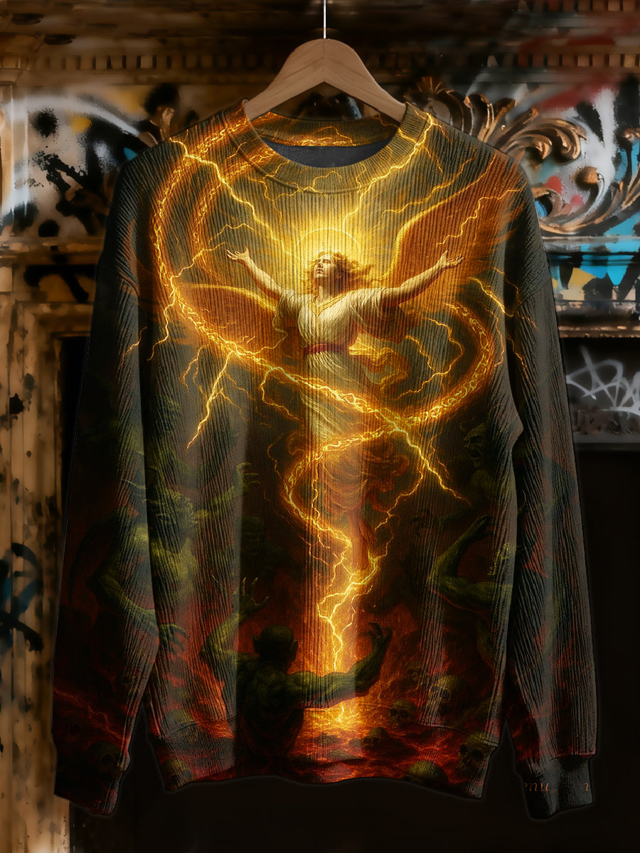 Retro Graffiti Style Printed Casual Sweatshirt