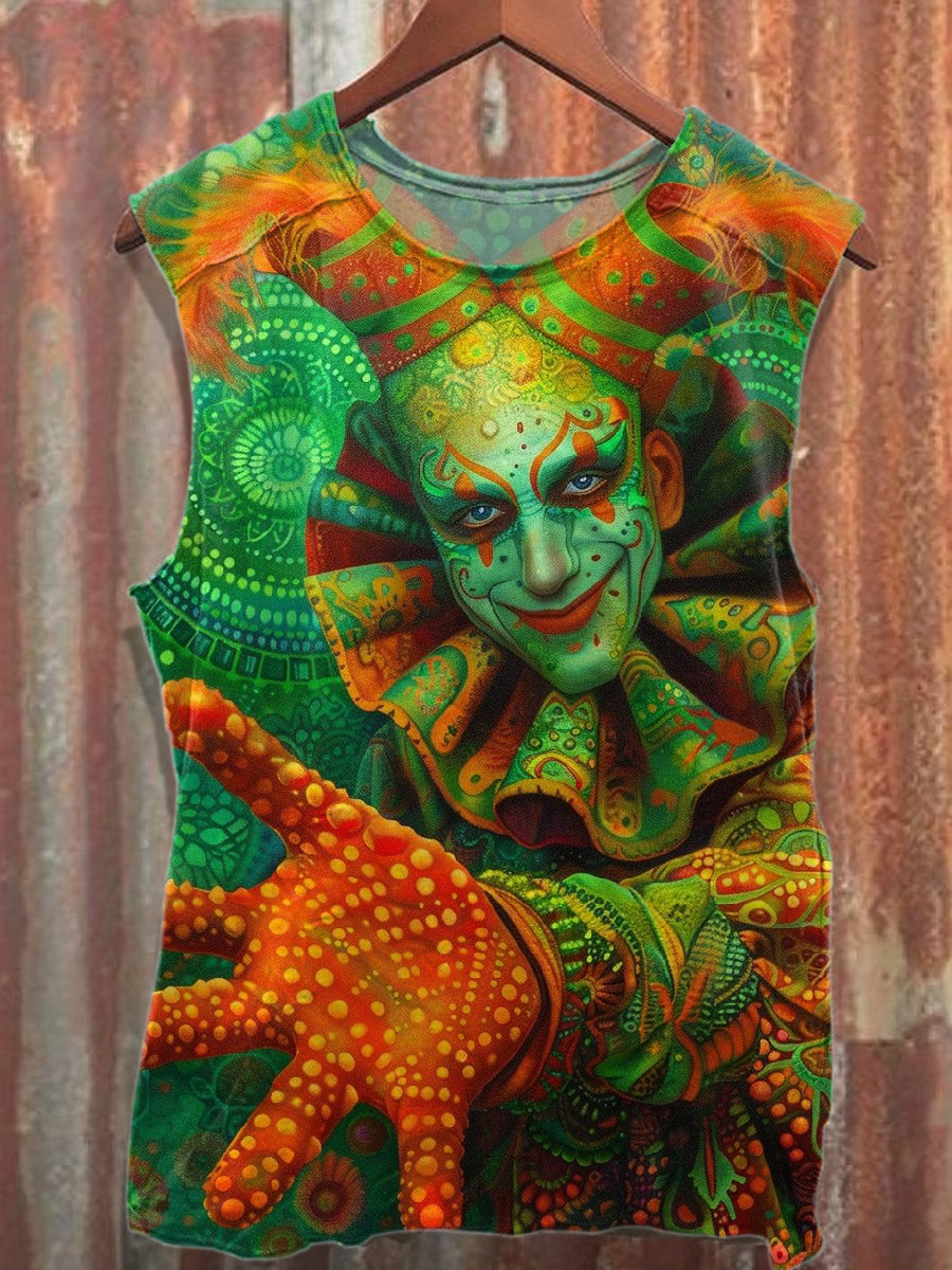 Gorgeous Graffiti Printed Casual Cotton Tank Top