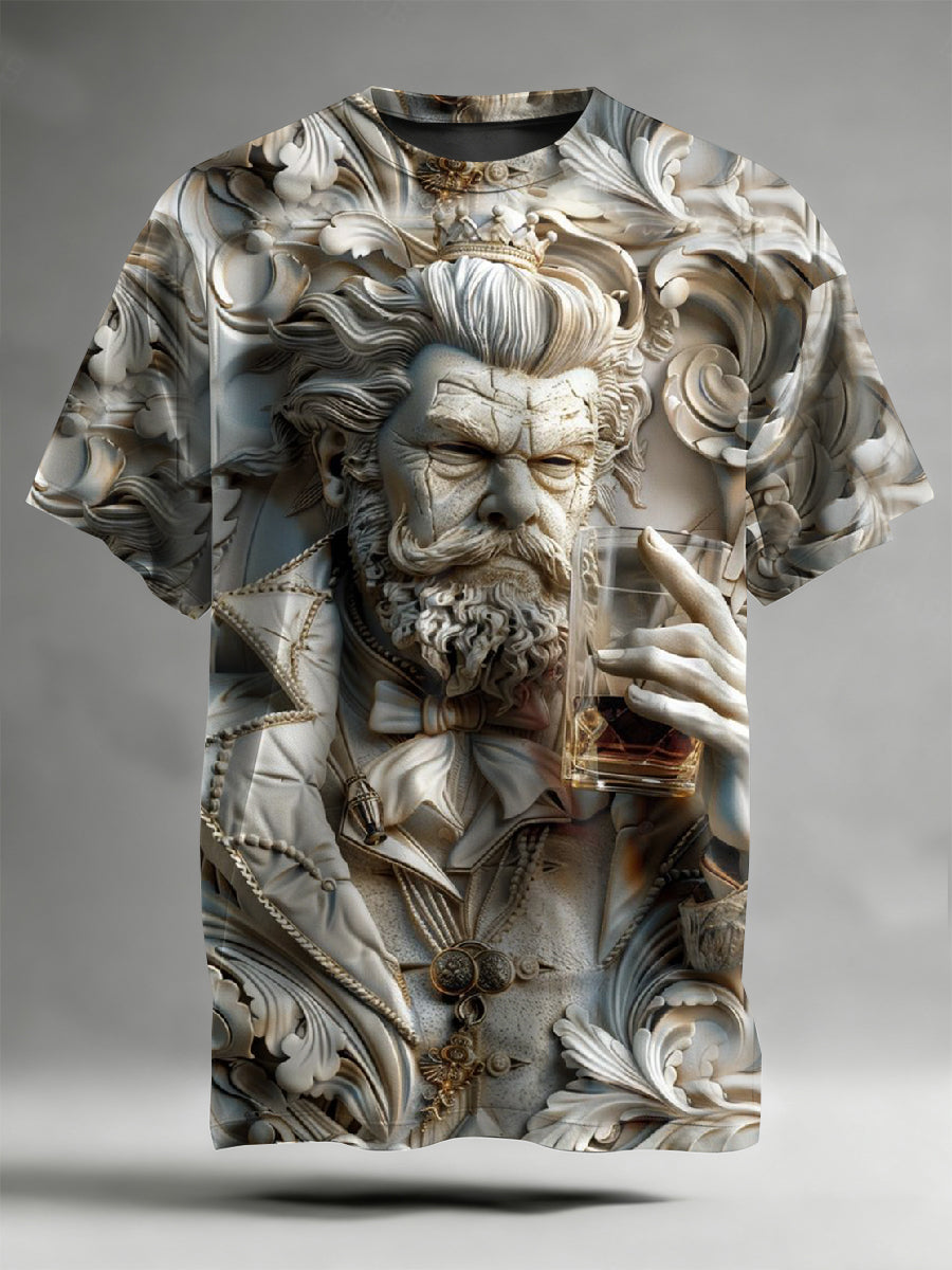 Retro Statue Printed Casual T-shirt