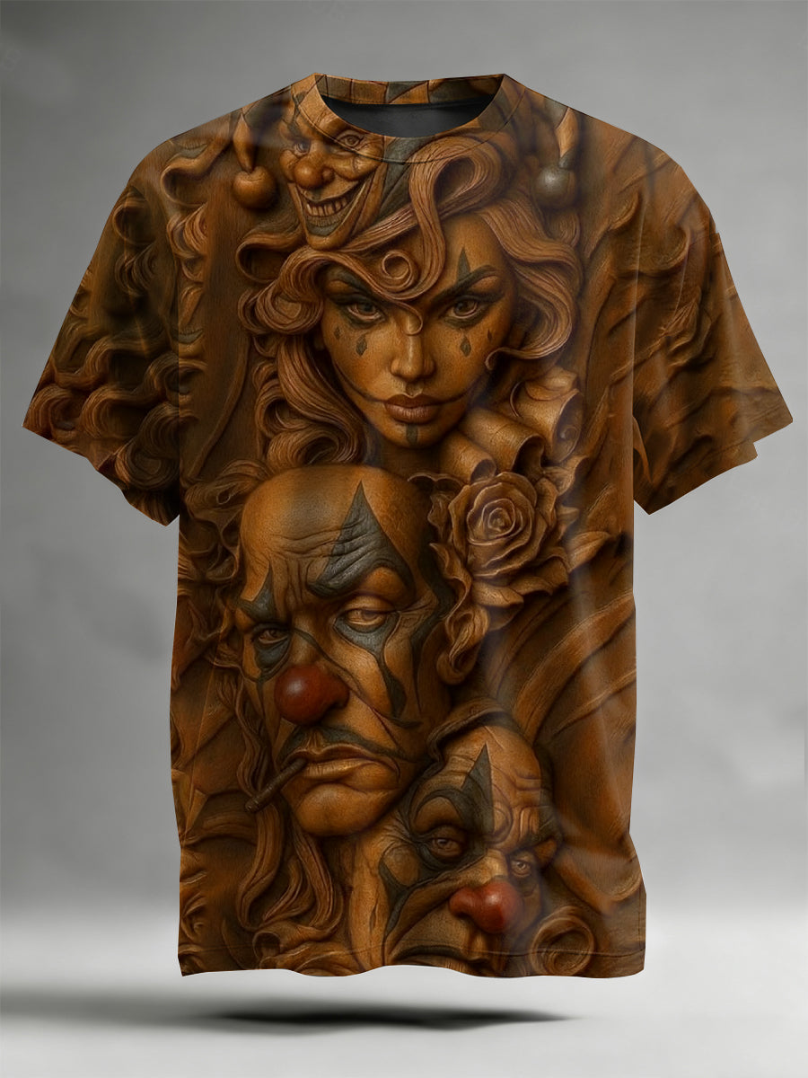 Retro Statue Printed Casual T-shirt