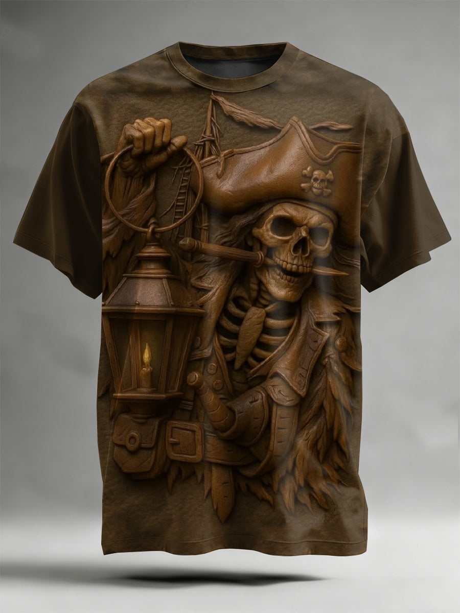 Retro Statue Printed Casual T-shirt