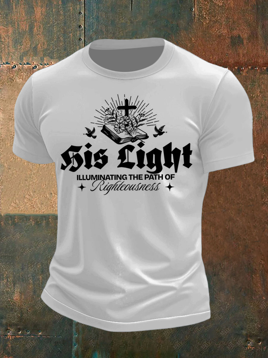 Men's Cross Book Print Short Sleeve T-Shirt