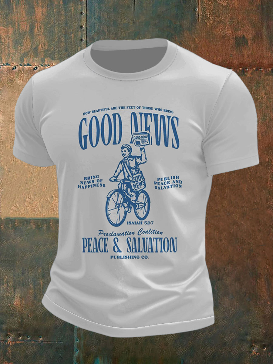 Men's Peace and Redemption Print Short Sleeve T-Shirt