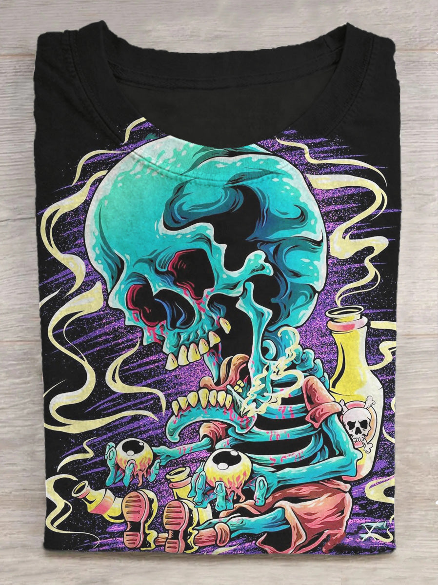 Unisex Abstract Magic Skull Eye Print Casual Cotton Tank Top