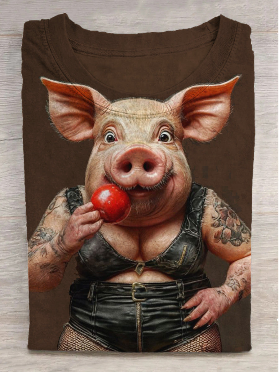 Unisex Red Ball Boar Art Graffiti Print Casual Cotton Tank Top