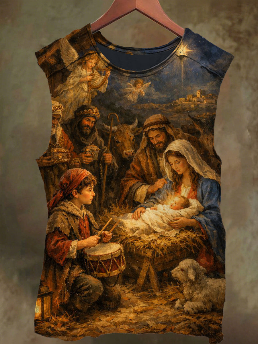 Unisex Nativity Print Casual Cotton Tank Top