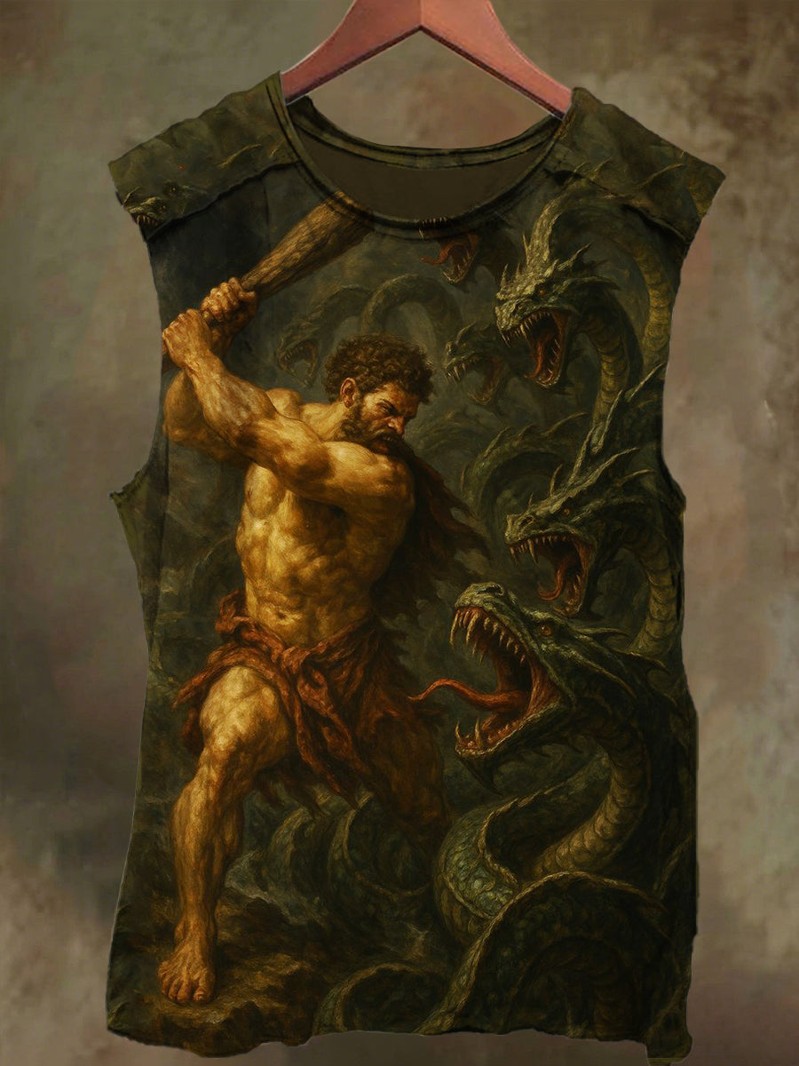 Unisex Hercules vs Hydra HYDRA Printed Casual Cotton Tank Top