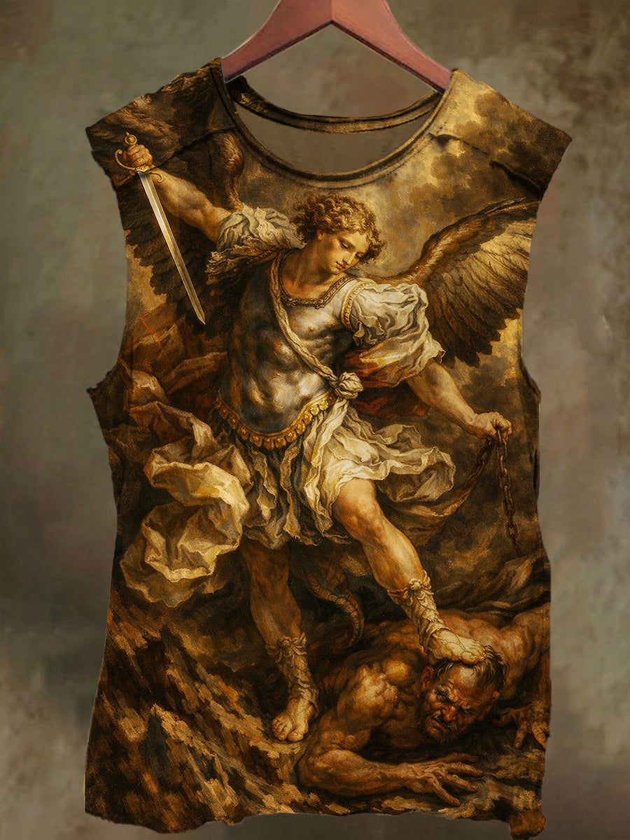 Unisex Mythical Story Print Casual Cotton Tank Top