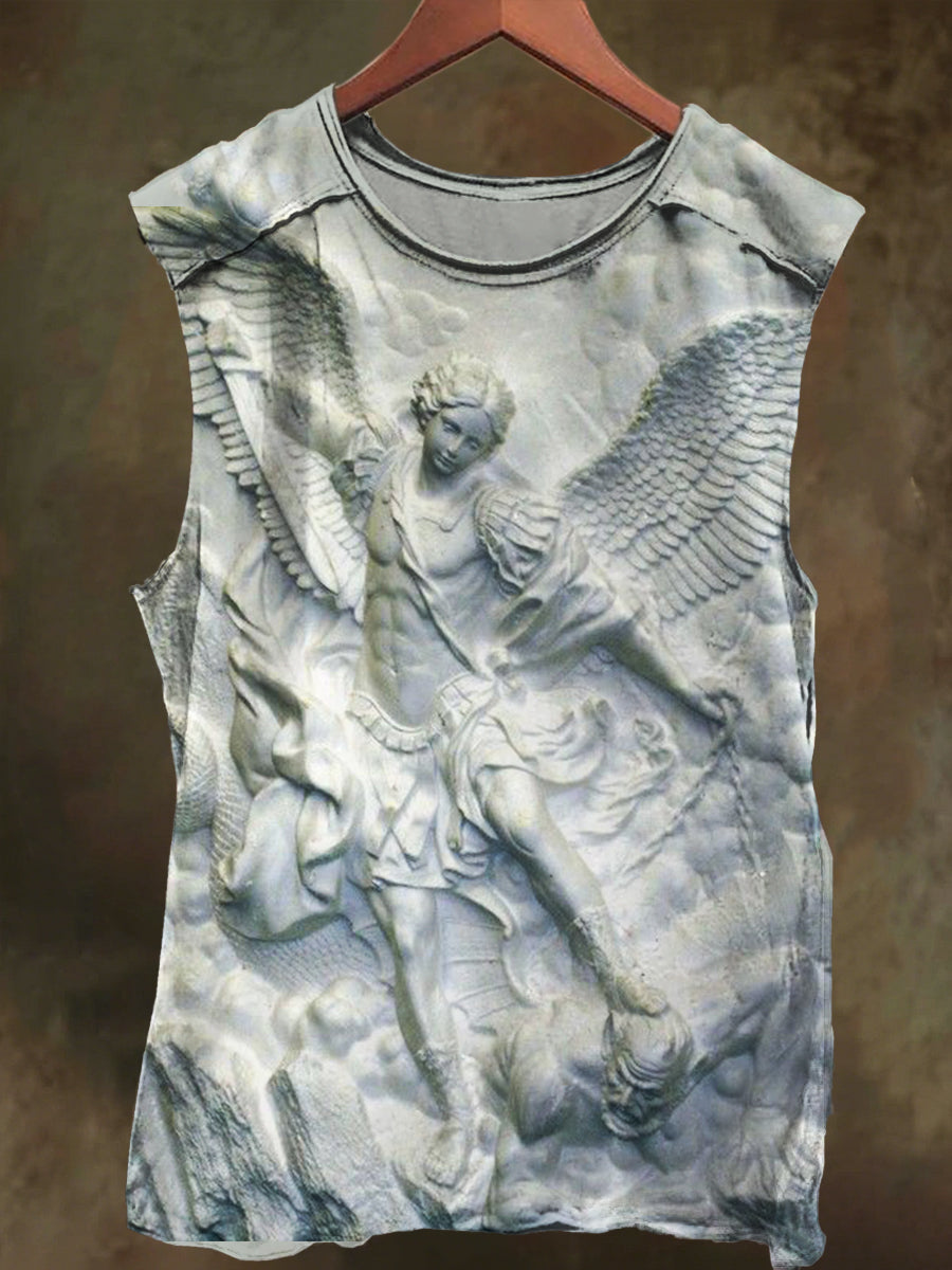 Unisex St. Michael's Victory Over Satan Printed Casual Cotton Tank Top
