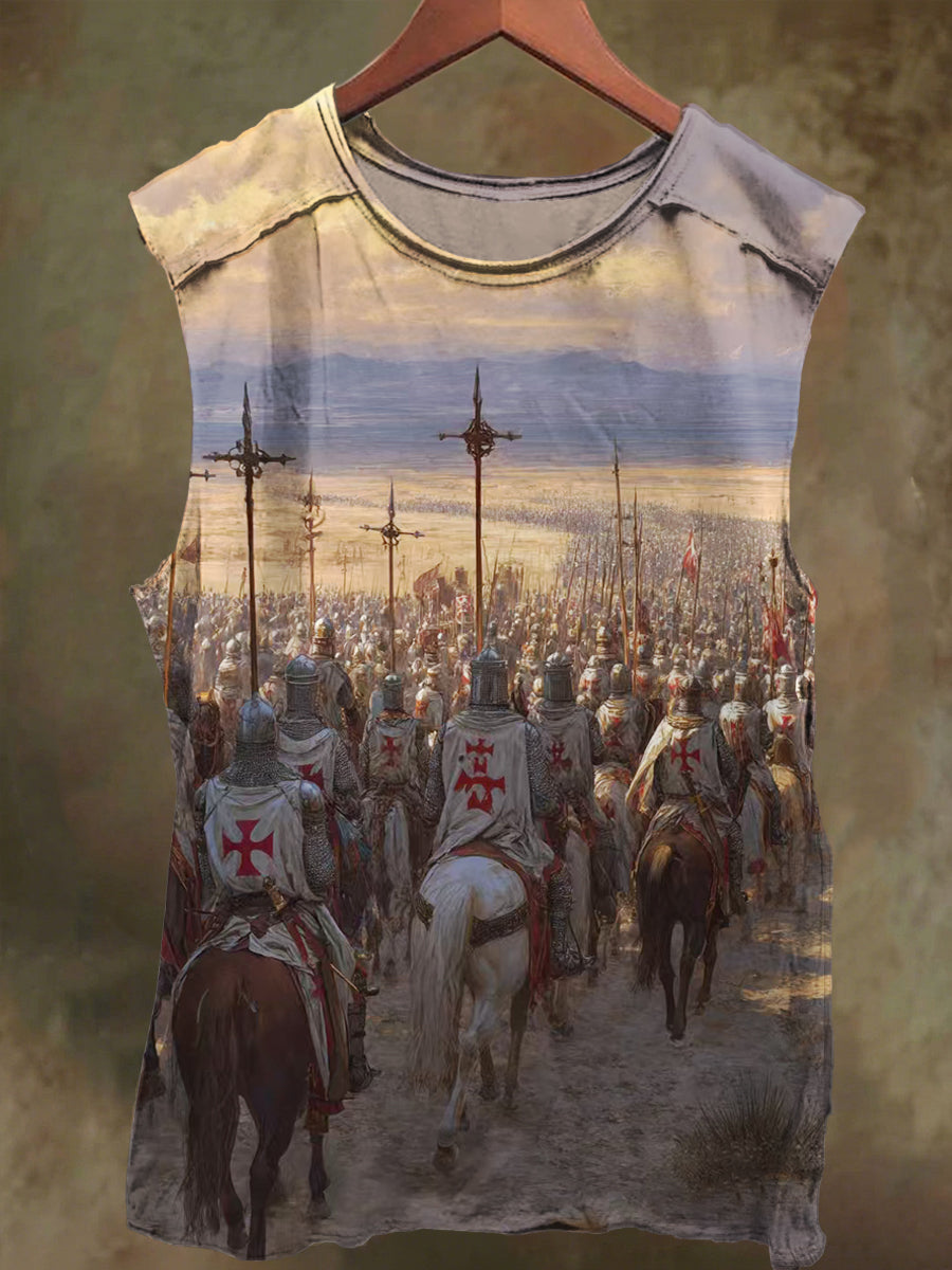 Unisex Crusaders Print Casual Cotton Tank Top