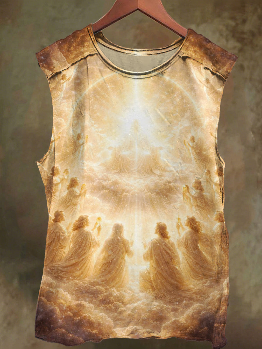 Unisex Praise Jehovah Print Casual Cotton Tank Top