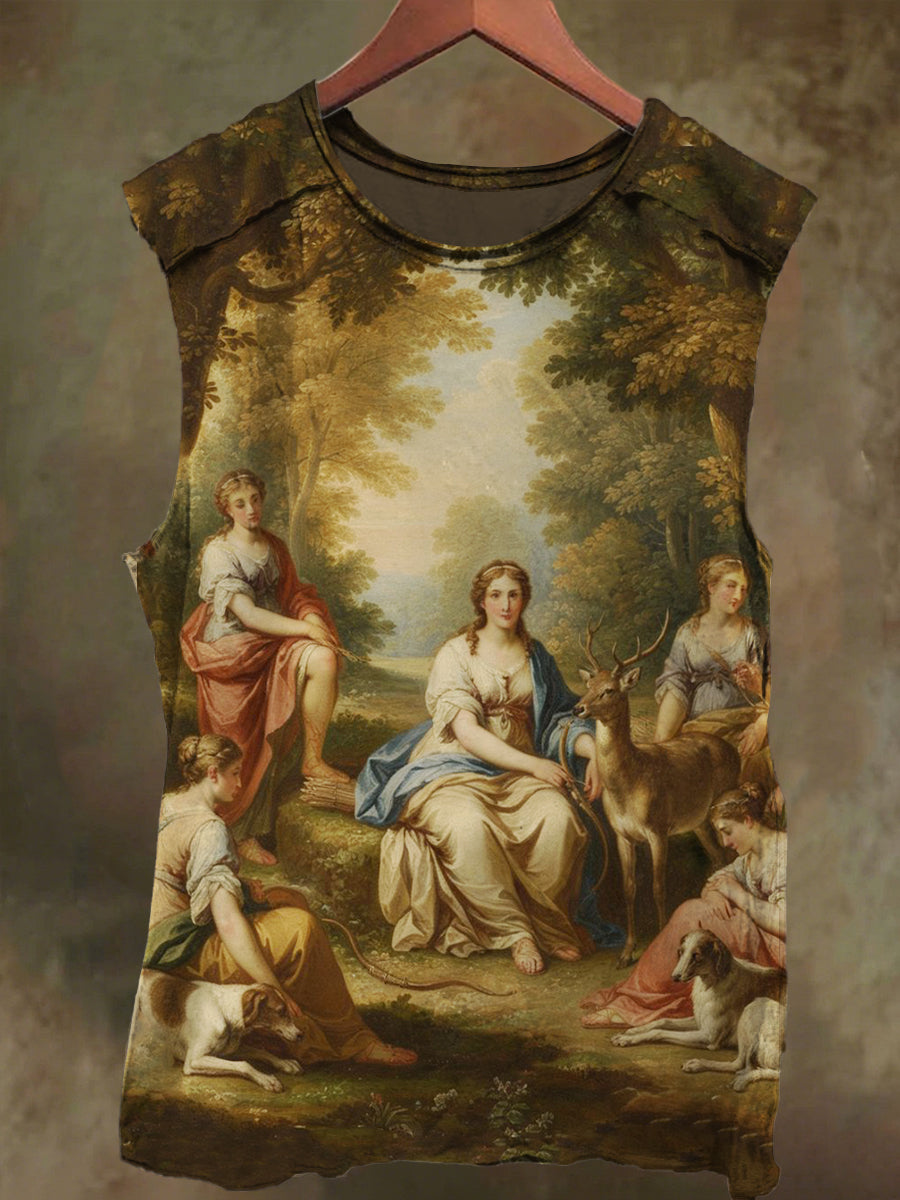 Unisex Freedom Artemis Print Casual Cotton Tank Top