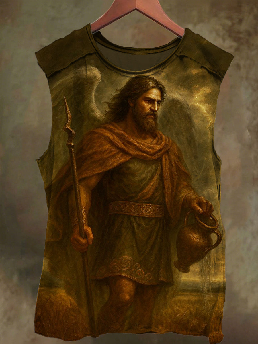 Unisex Noto Wind God One Printed Casual Cotton Tank Top