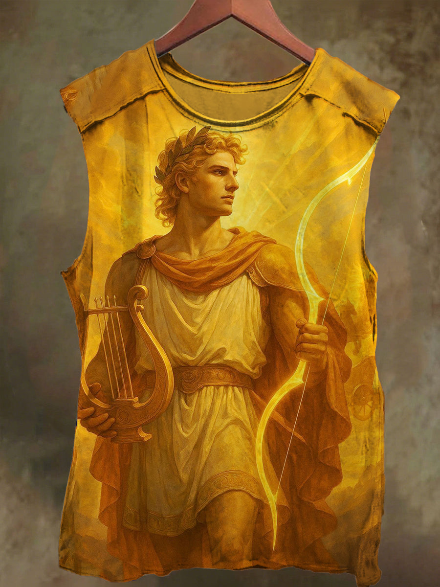 Unisex Sun God Apollo Print Casual Cotton Tank Top