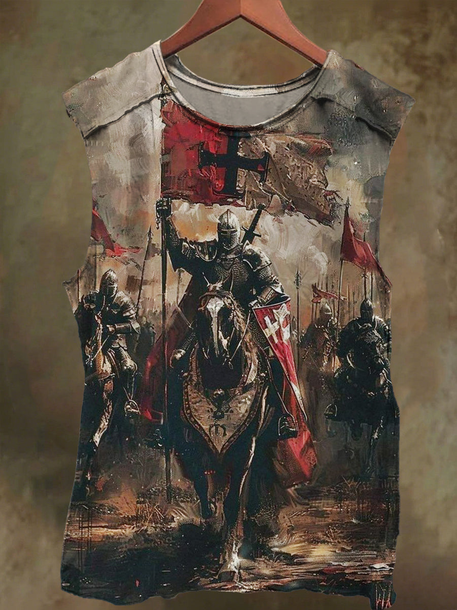 Unisex Crusade Print Casual Cotton Tank Top