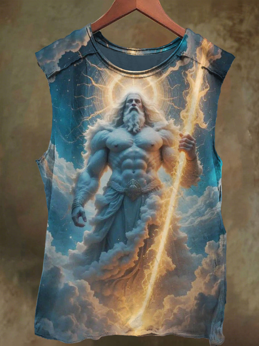 Unisex Thor Zeus Print Casual Cotton Tank Top
