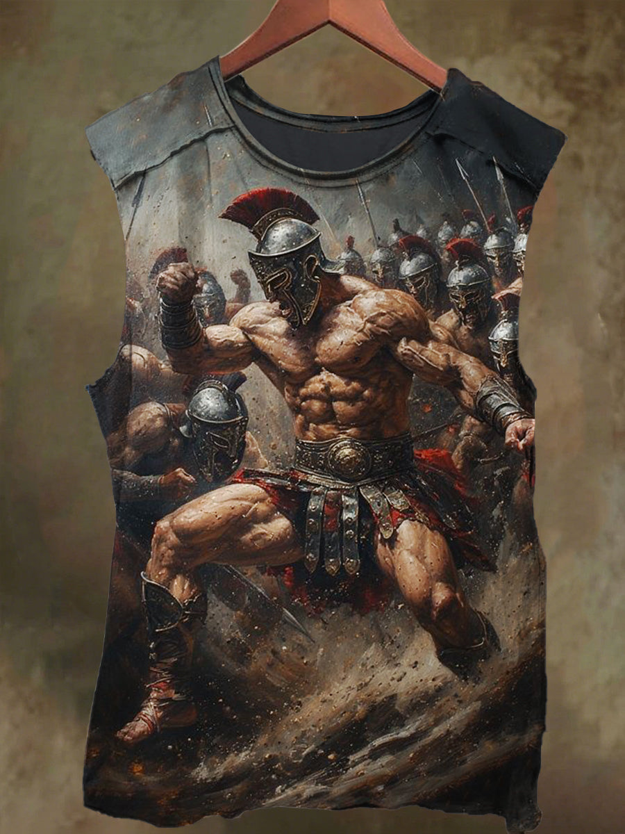 Unisex Gladiator Legion Print Casual Cotton Tank Top