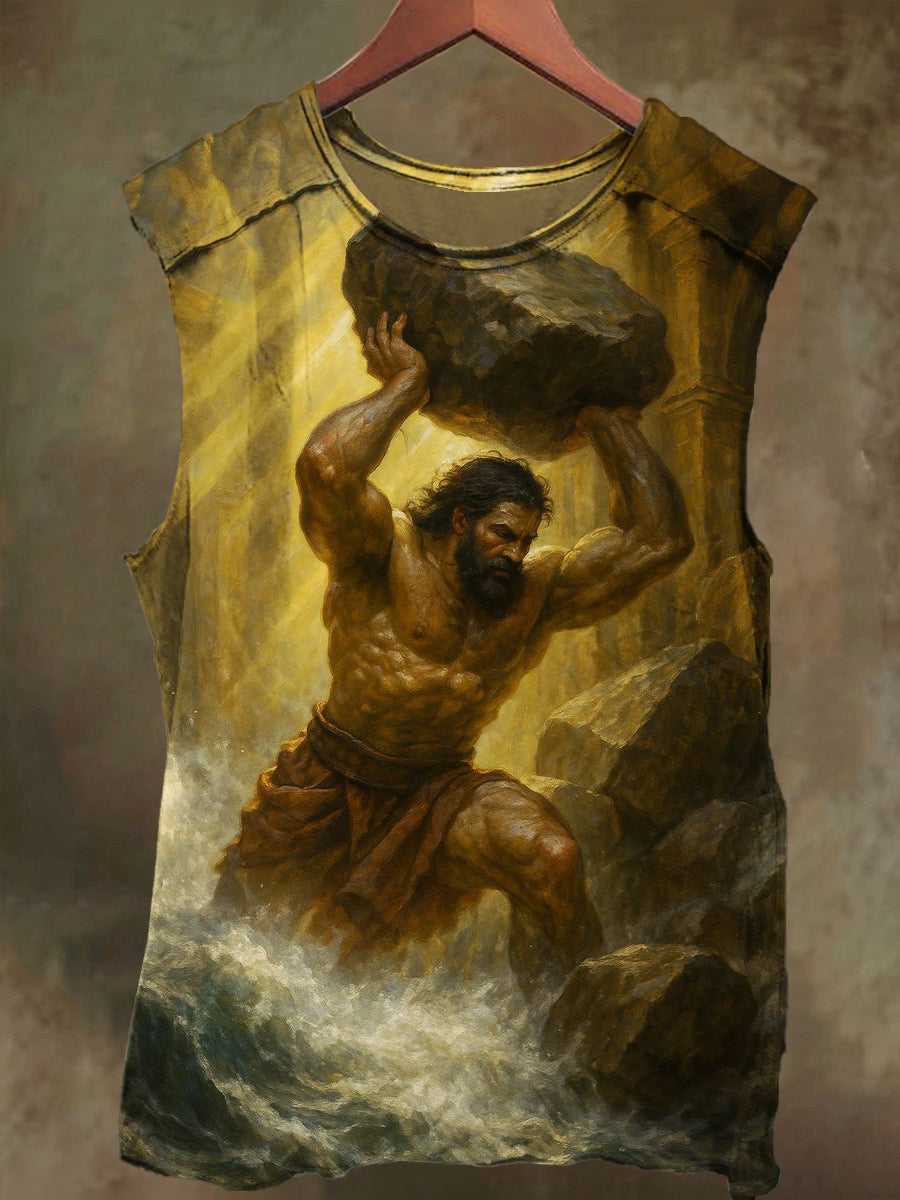 Unisex Monolith Gods Print Casual Cotton Tank Top