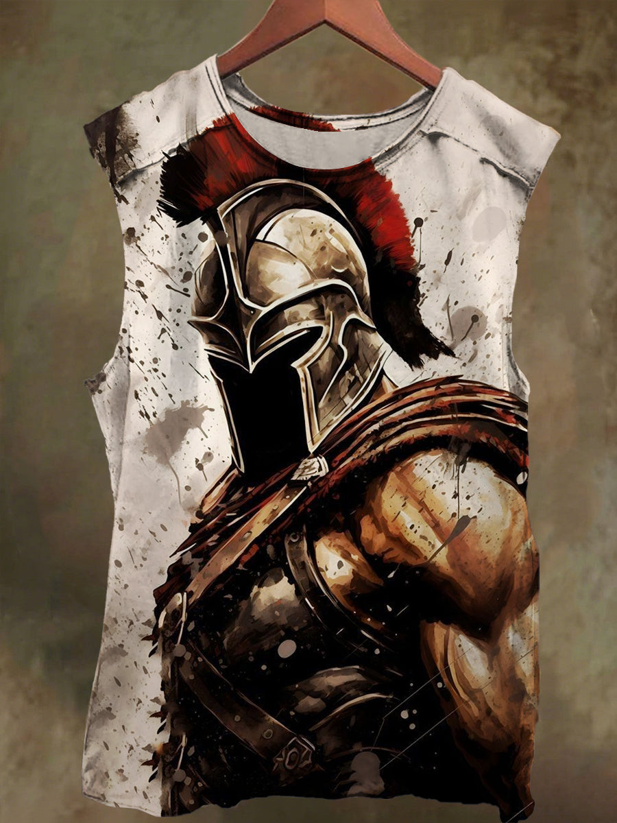 Unisex Gladiator Print Casual Cotton Tank Top