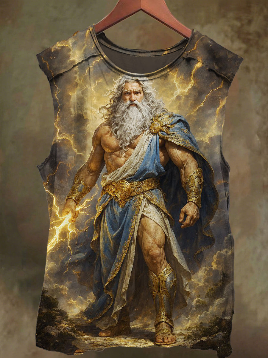 Unisex Thor Zeus Print Casual Cotton Tank Top