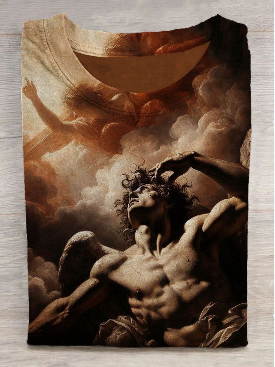 Gods in the Clouds Printed Crew Neck Short Sleeve T-Shirt