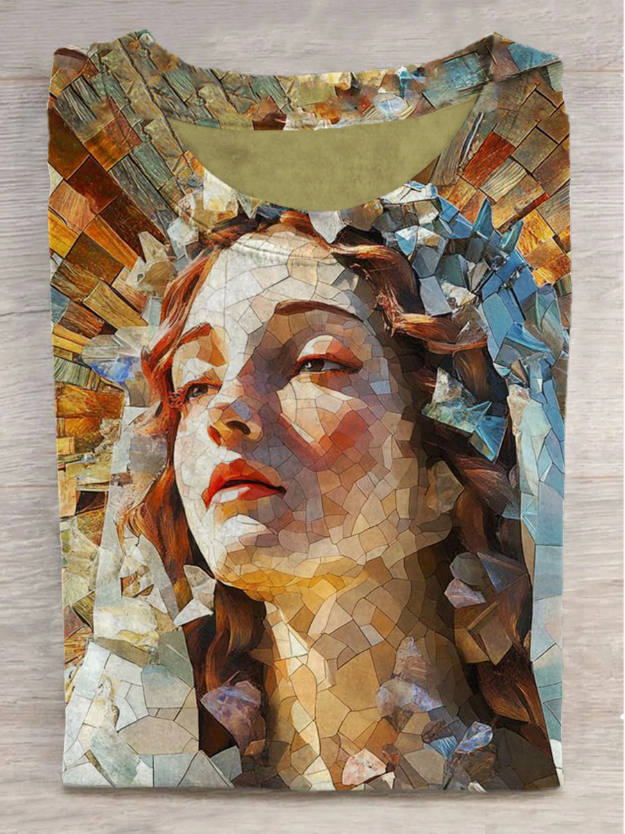 Virgin Mary in the Holy Light Printed Short Sleeve T-Shirt