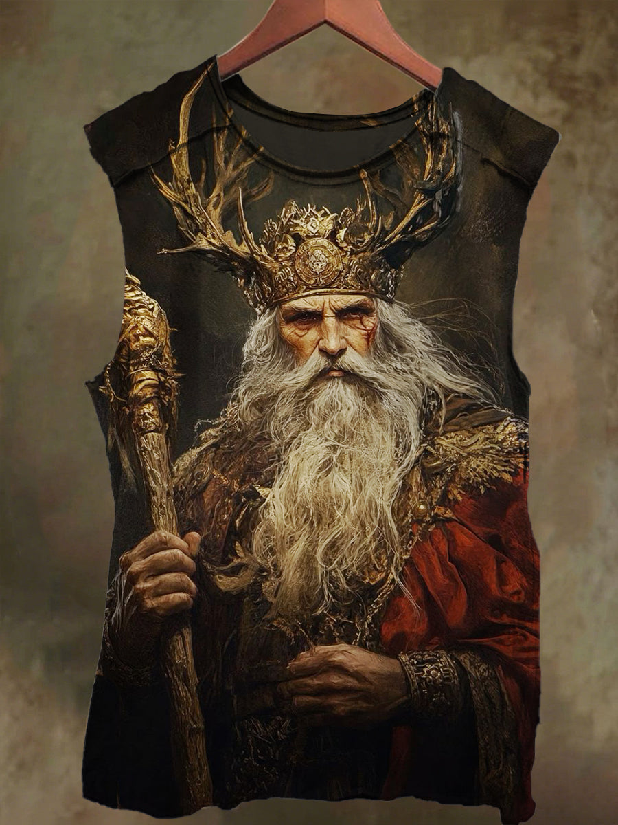 Unisex Wizard Print Casual Cotton Tank Top