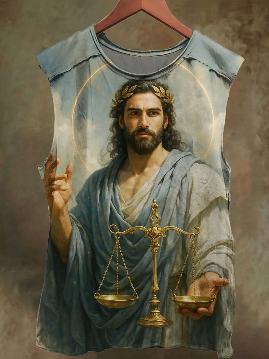 Unisex Time's Up Printed Casual Cotton Tank Top