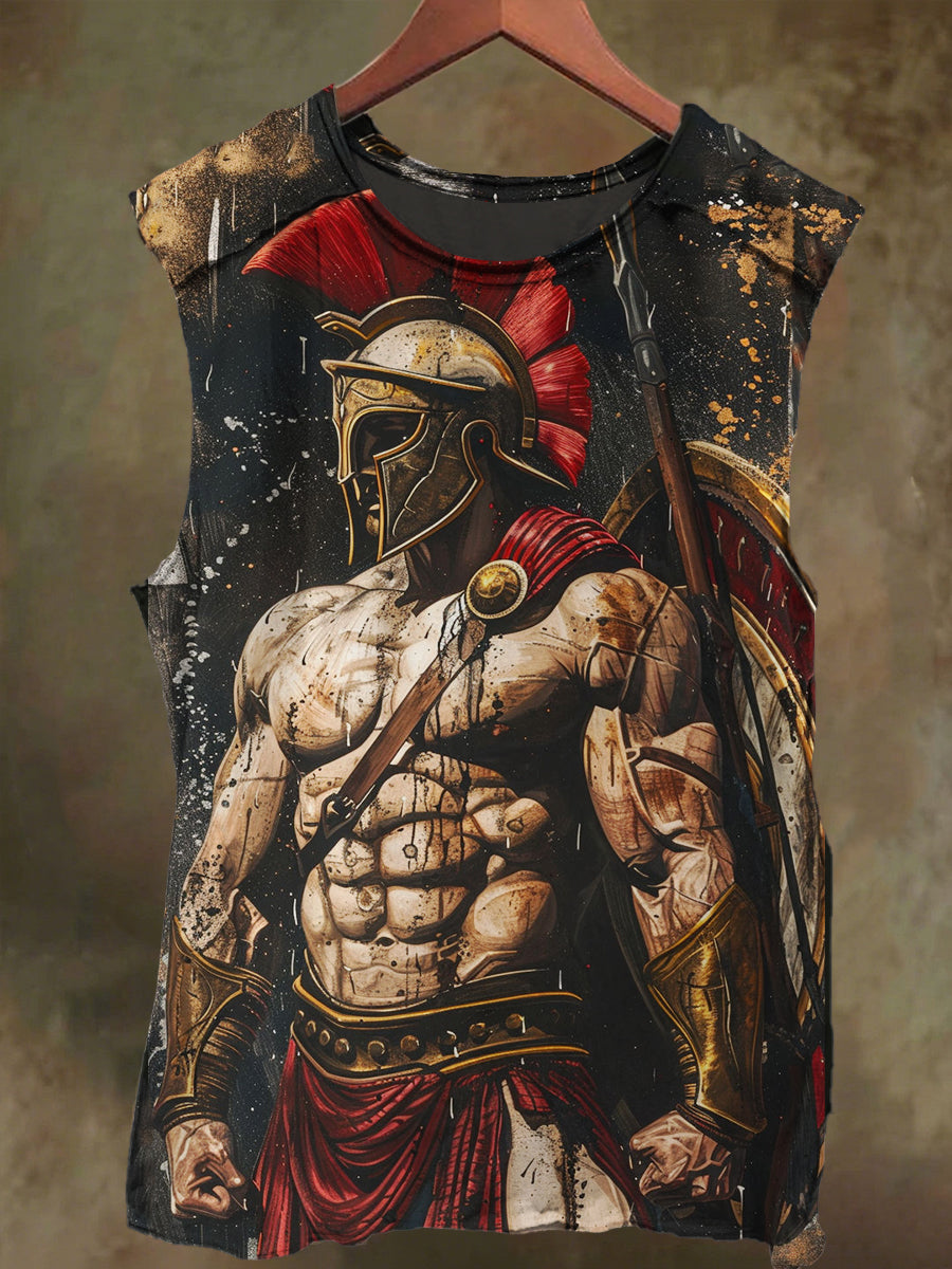 Unisex Knight Print Casual Cotton Tank Top