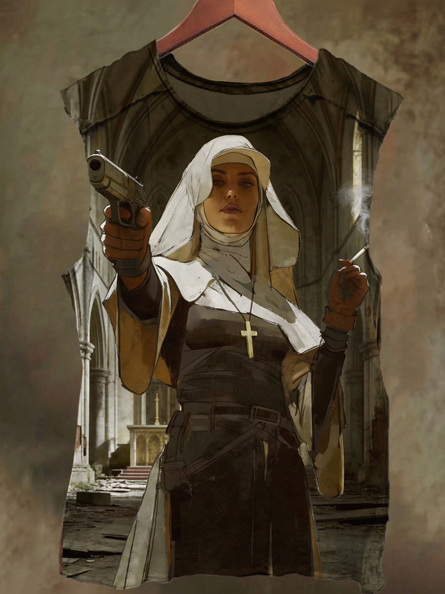 Unisex Sisters Printed Casual Cotton Vest